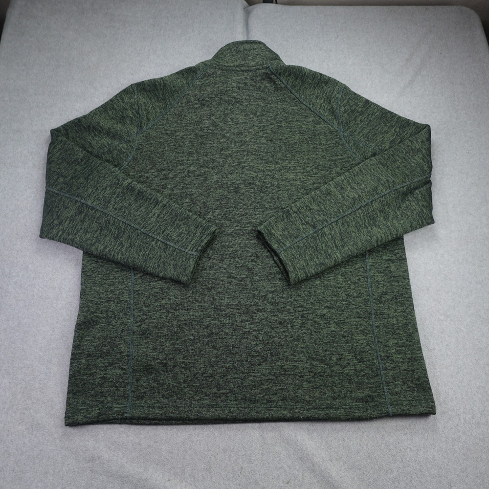 Eddie Bauer Sweater Mens XXL Green Marled 1/4 Zip Fleece Pullover Mock Neck - Picture 6 of 13